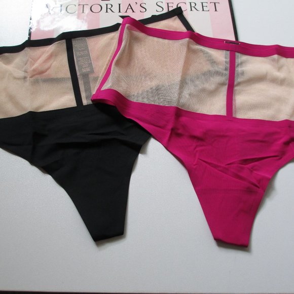 2 VICTORIA'S SECRET High Waist V-String Panties - Picture 1 of 3